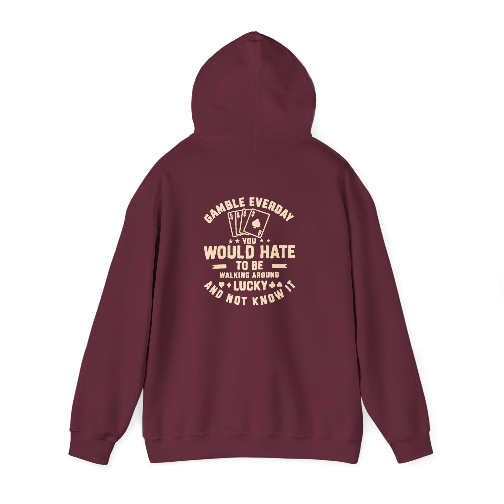 Shark & Cards Hoodie — Pro-Fish Designs “Gamble Everyday” Graphic Hooded Sweatshirt