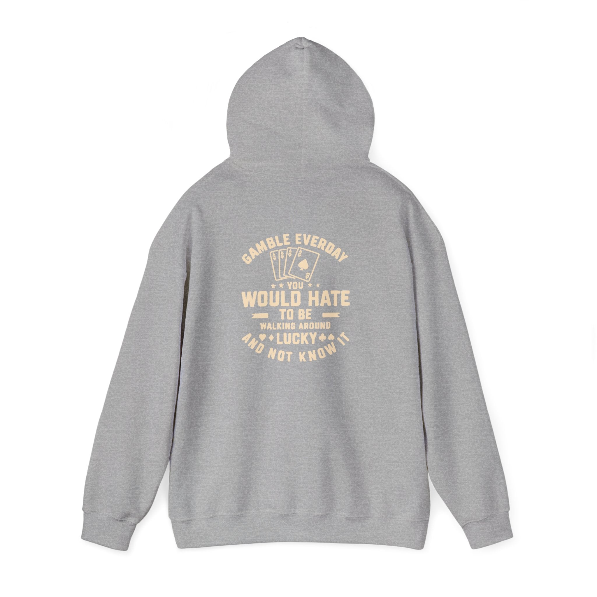 Shark & Cards Hoodie — Pro-Fish Designs “Gamble Everyday” Graphic Hooded Sweatshirt