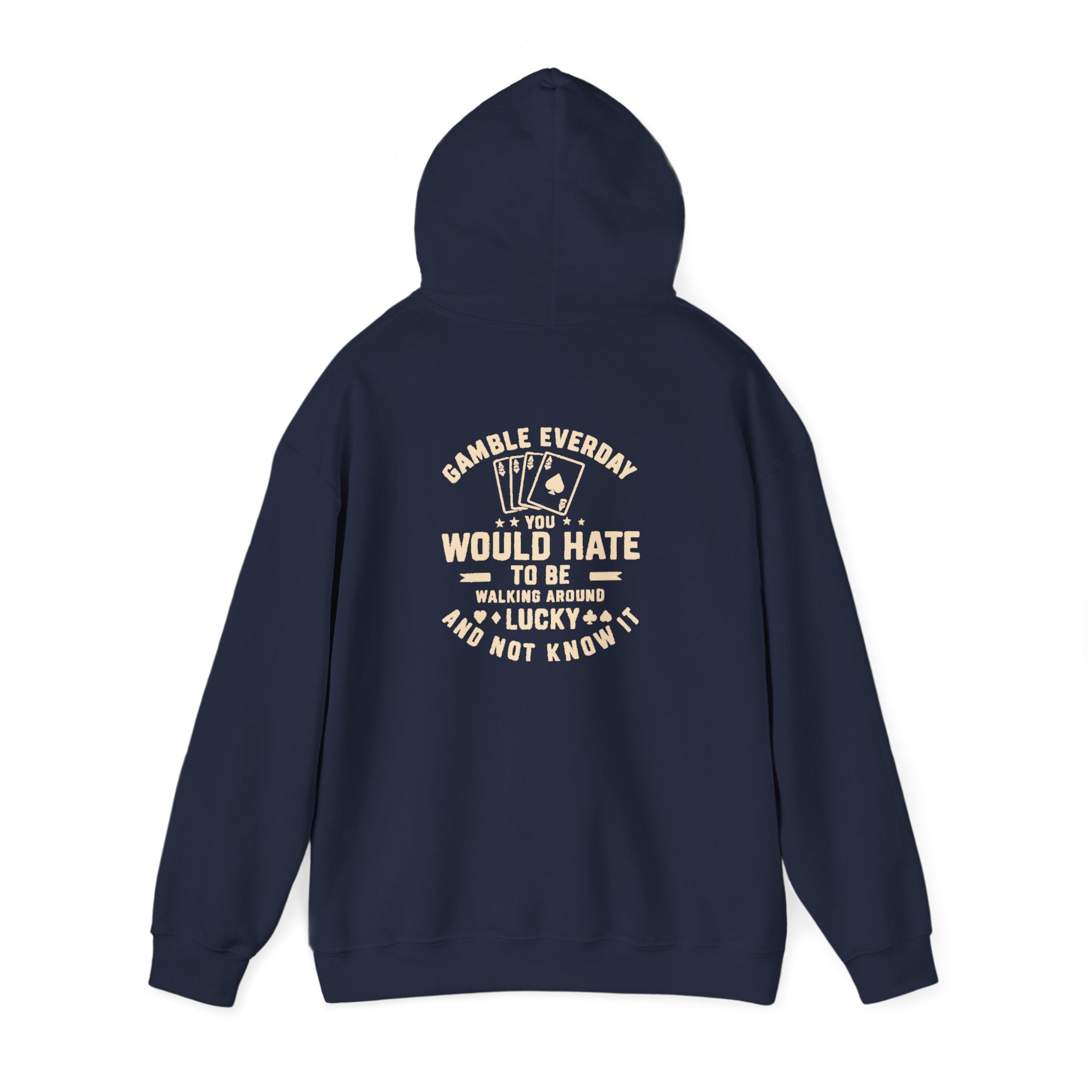 Shark & Cards Hoodie — Pro-Fish Designs “Gamble Everyday” Graphic Hooded Sweatshirt