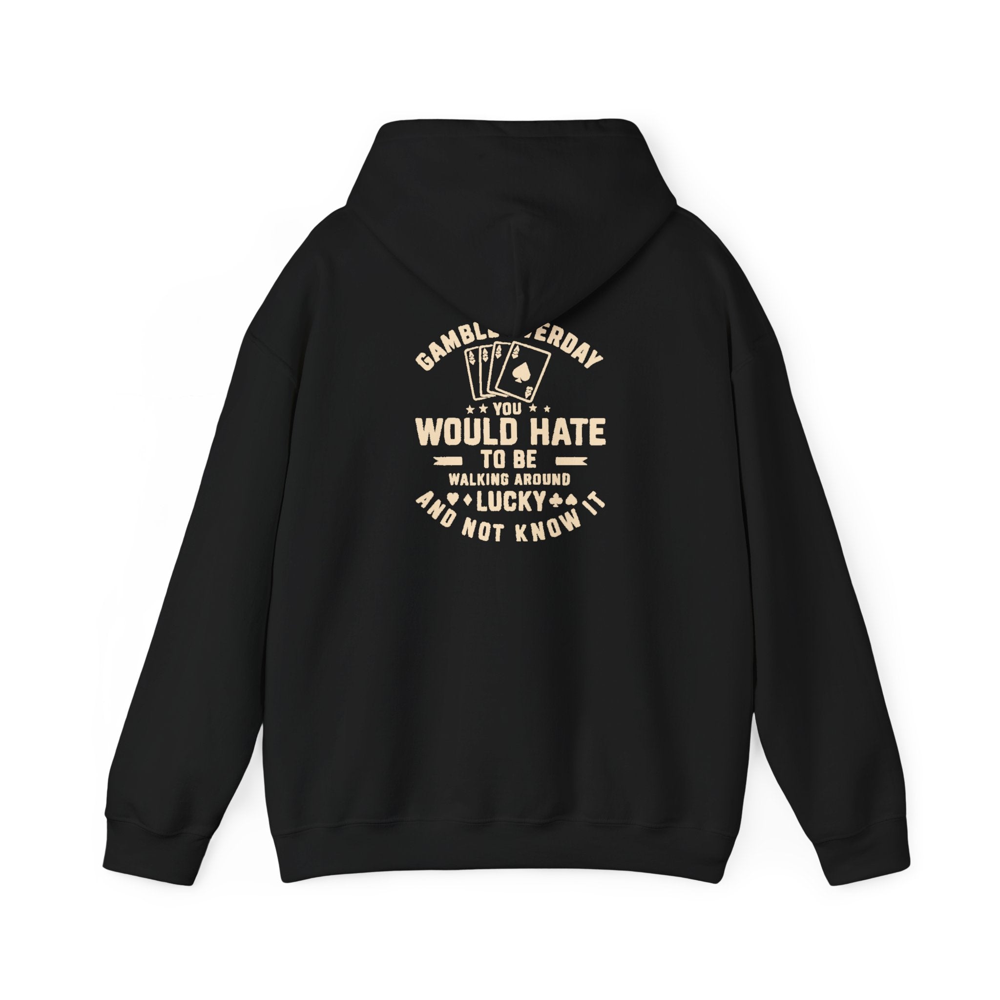 Shark & Cards Hoodie — Pro-Fish Designs “Gamble Everyday” Graphic Hooded Sweatshirt