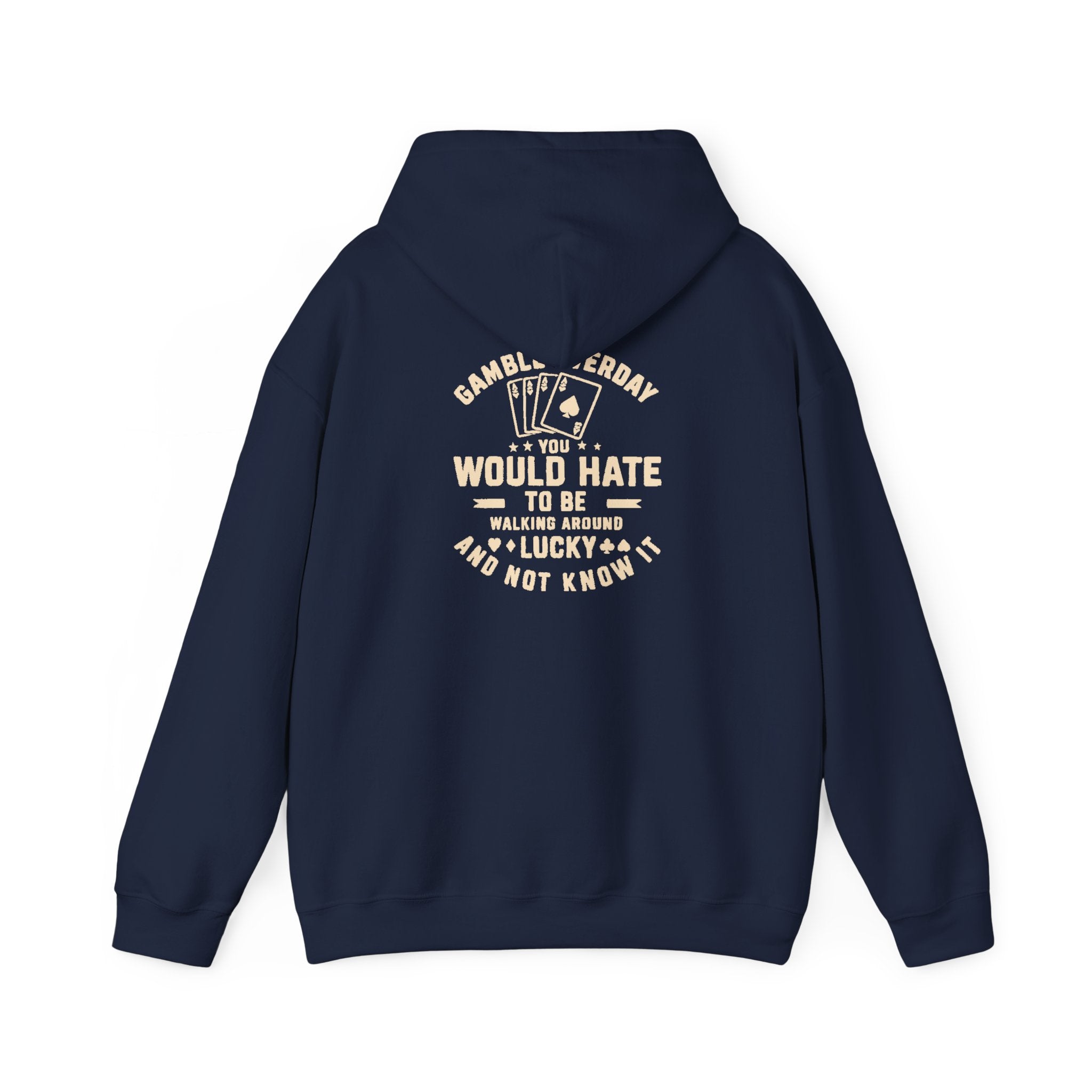Shark & Cards Hoodie — Pro-Fish Designs “Gamble Everyday” Graphic Hooded Sweatshirt
