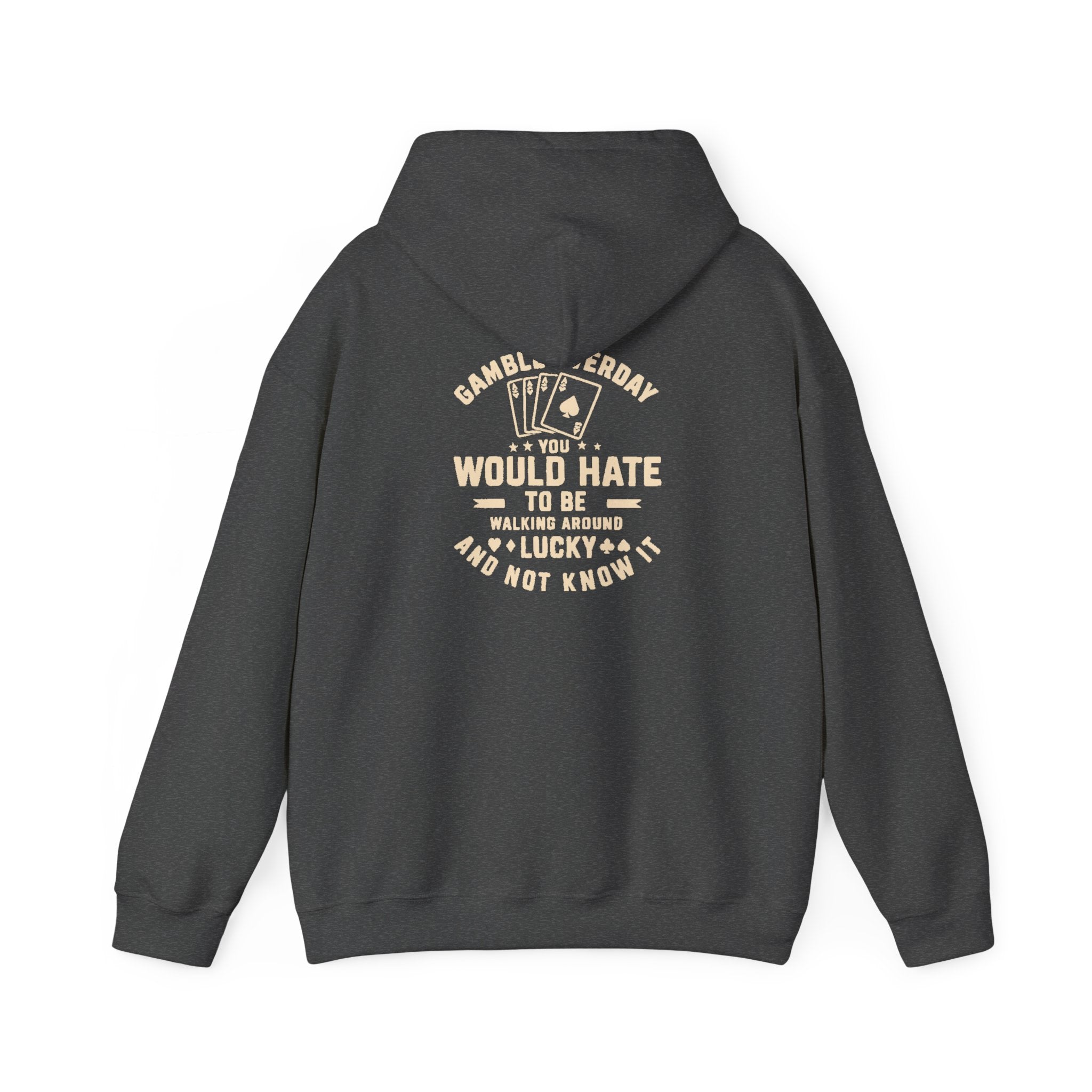 Shark & Cards Hoodie — Pro-Fish Designs “Gamble Everyday” Graphic Hooded Sweatshirt