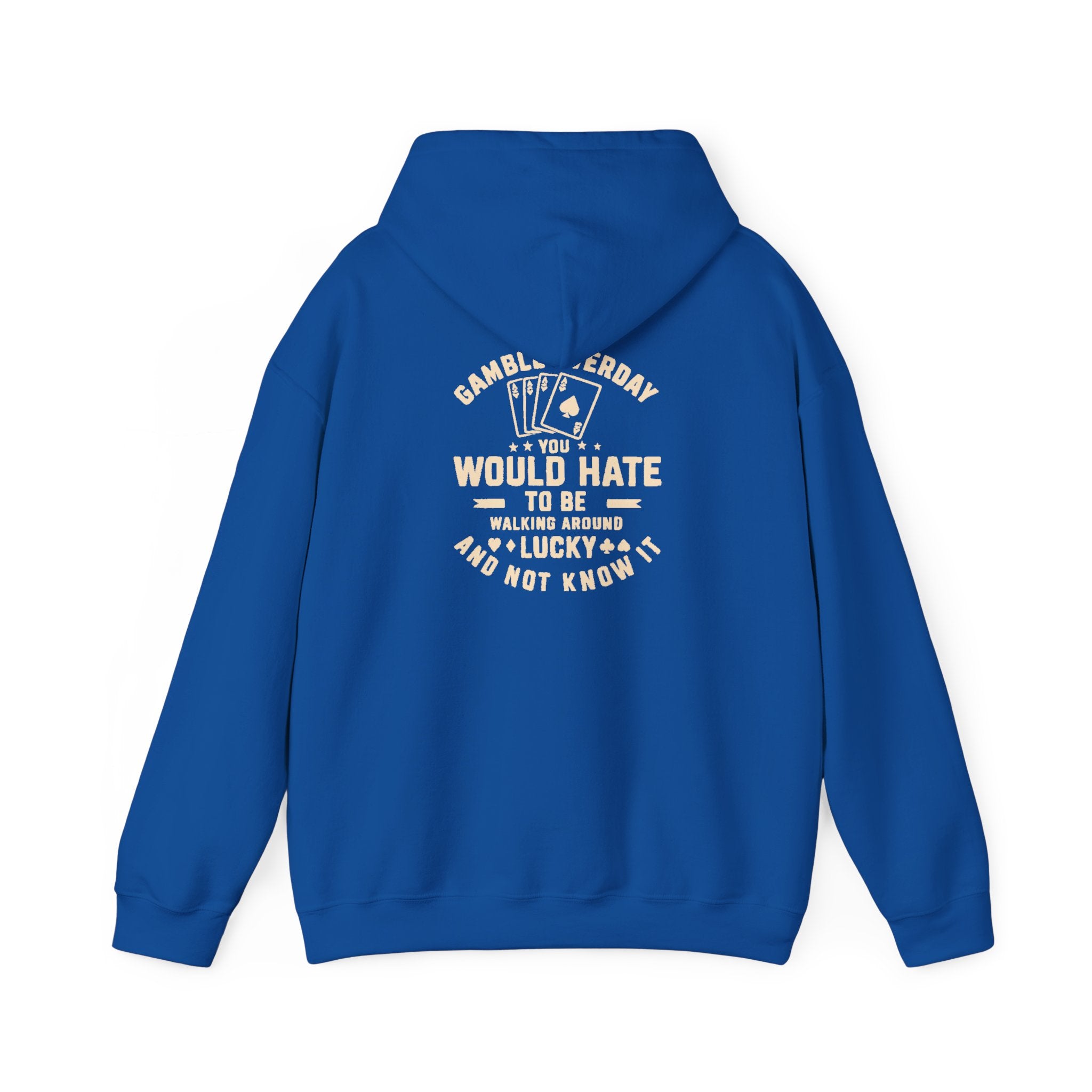 Shark & Cards Hoodie — Pro-Fish Designs “Gamble Everyday” Graphic Hooded Sweatshirt