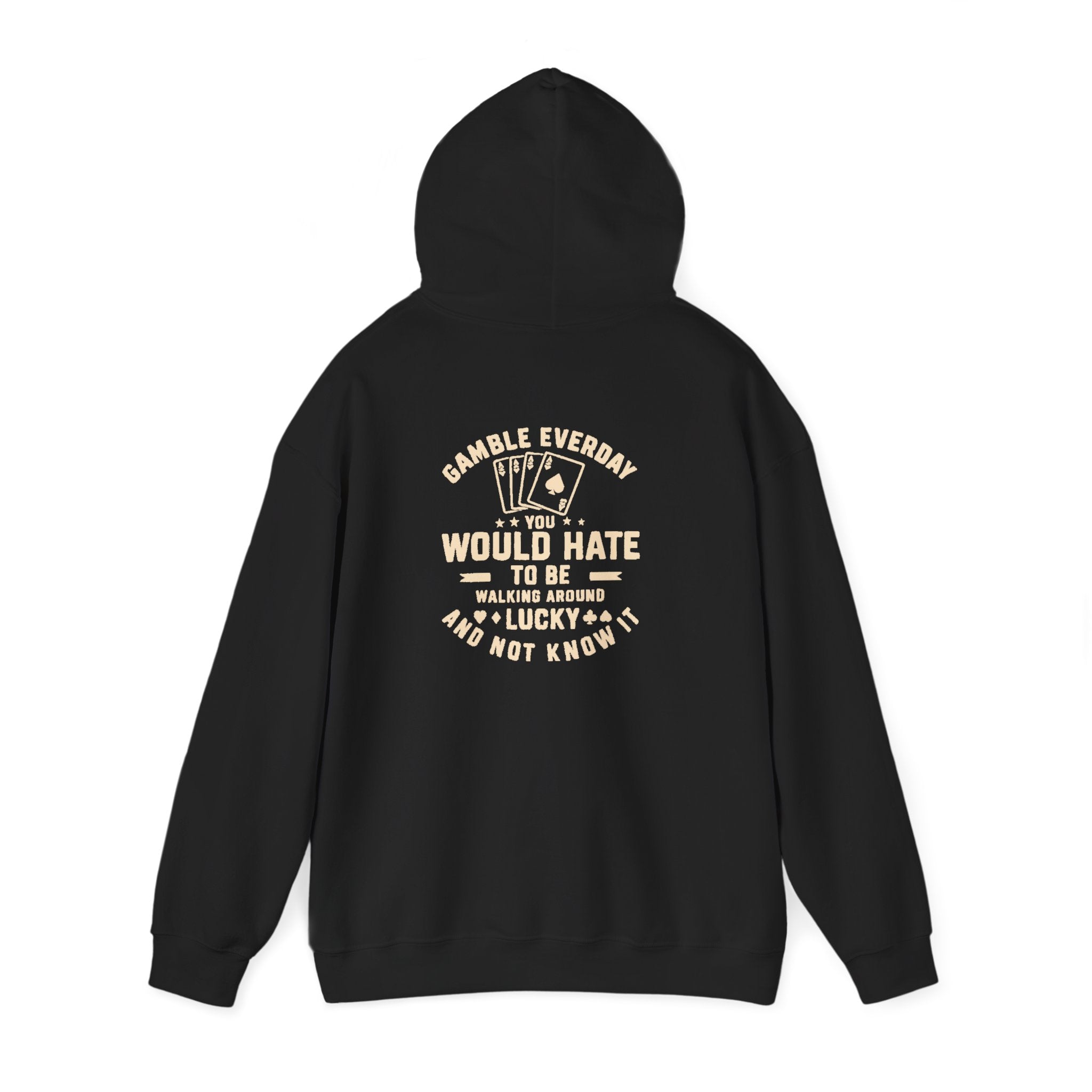 Shark & Cards Hoodie — Pro-Fish Designs “Gamble Everyday” Graphic Hooded Sweatshirt