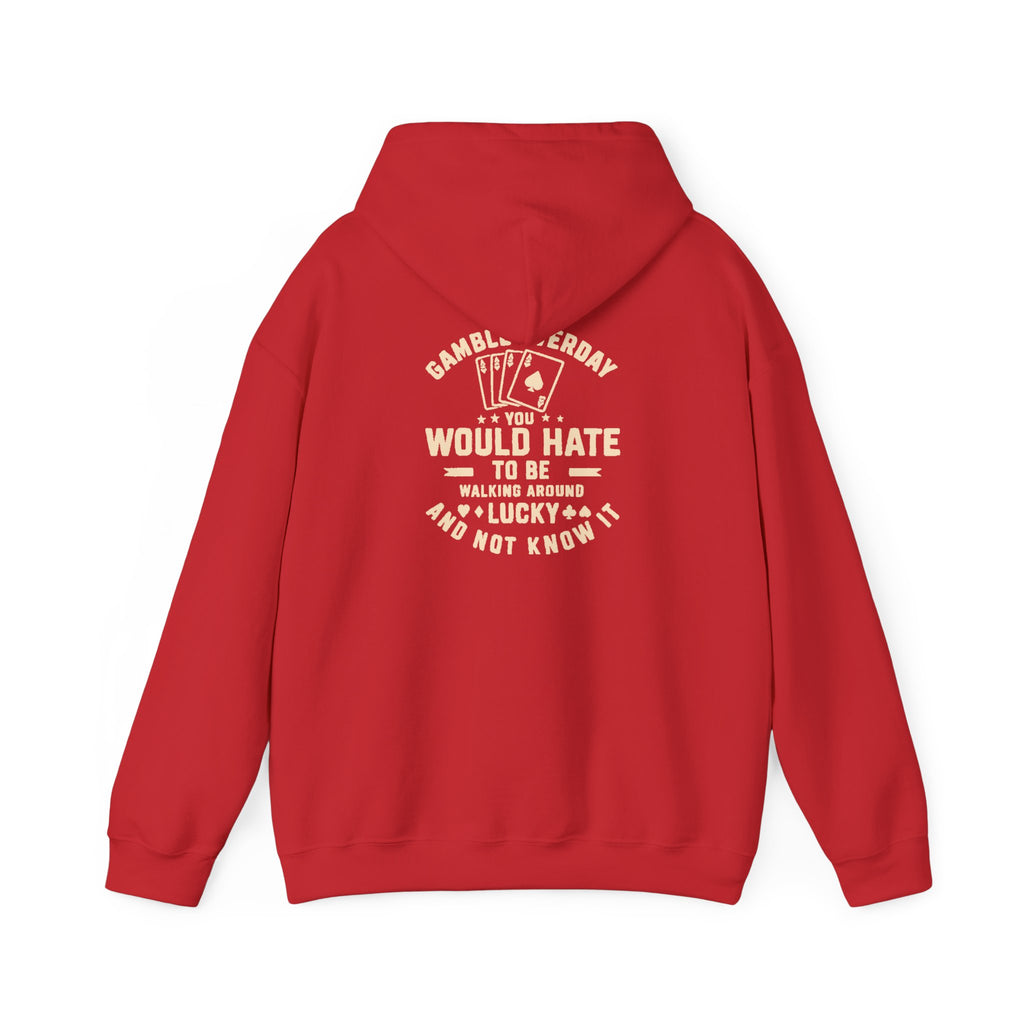 Shark & Cards Hoodie — Pro-Fish Designs “Gamble Everyday” Graphic Hooded Sweatshirt