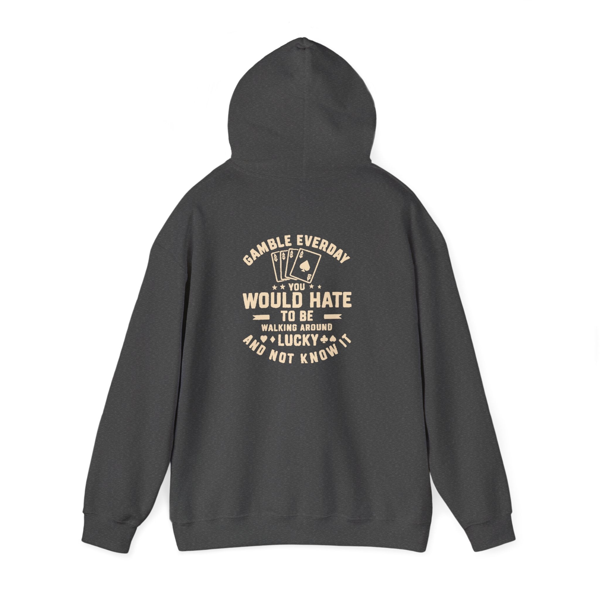 Shark & Cards Hoodie — Pro-Fish Designs “Gamble Everyday” Graphic Hooded Sweatshirt