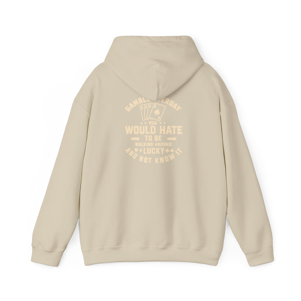 Shark & Cards Hoodie — Pro-Fish Designs “Gamble Everyday” Graphic Hooded Sweatshirt